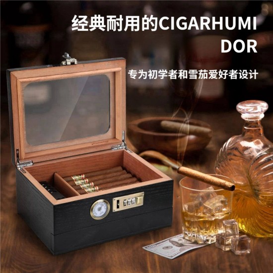 Leather Clad Wooden Cigar Humidor