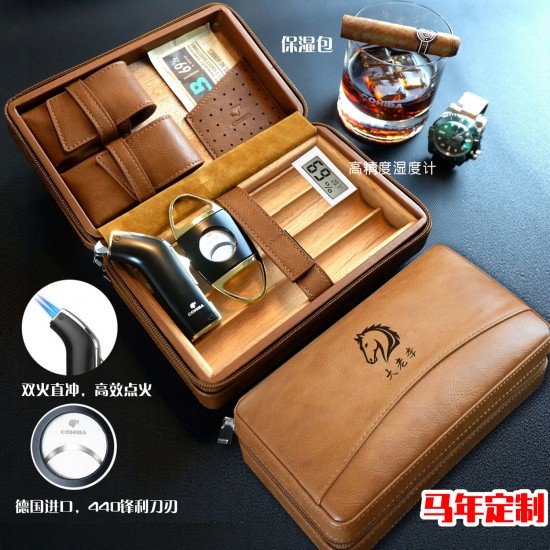  compact portable cigar wooden box