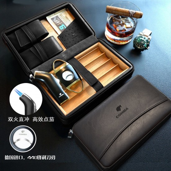  compact portable cigar wooden box