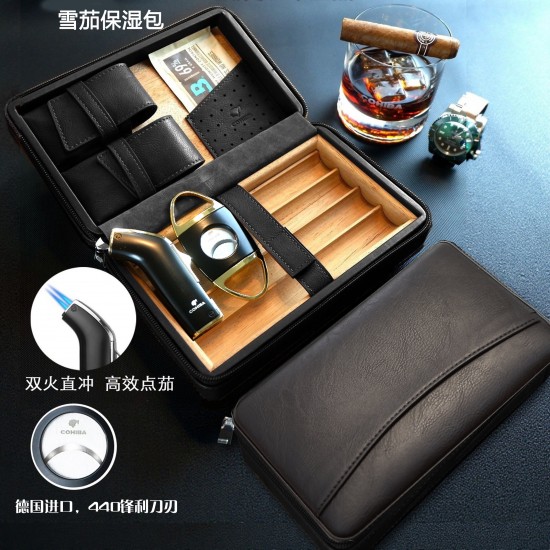  compact portable cigar wooden box