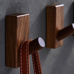 Black Spade Wooden Hook for Door Back, Entryway Wall, Living Room – Minimalist, No-Drill, Nordic-Style, Premium Solid Wood Coat Hook