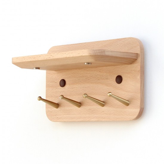 Wooden wall shelf for kitchen